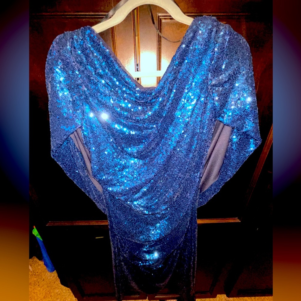 Betsy and Adam Glitter back dress, size 12.